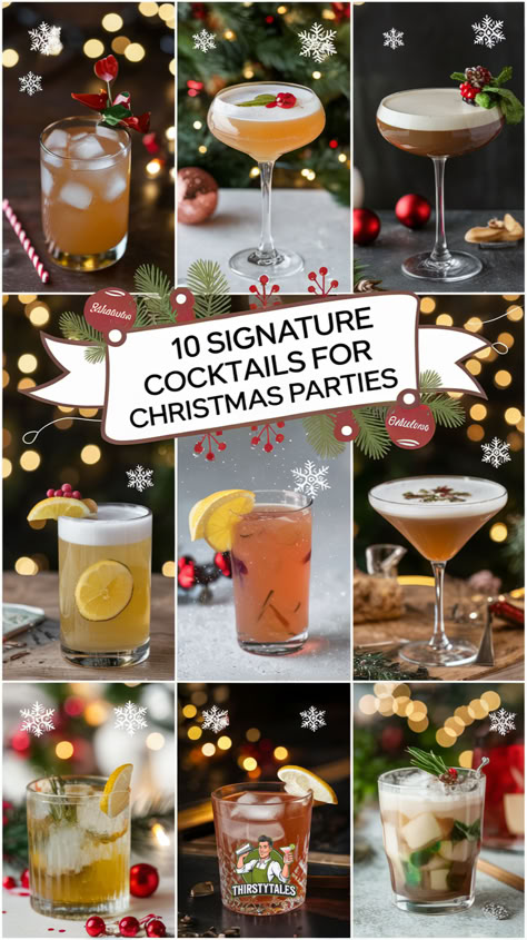 "Elevate your festive gatherings with our 10 Holiday Signature Cocktails  for Christmas Parties! Discover delightful recipes like the Blackberry  Christmas Cocktail and Holiday Bellini that will impress your guests.  Perfect for your Christmas Eve Cocktail Party or as Christmas Welcome  Drinks, these signature winter cocktails are ideal for any  celebration. Explore our Christmas cocktail party menu ideas and create  a memorable Cocktail Board Night with these delicious Winter Wine  Cocktails!" Signature Drinks For Christmas Party, Holidays Cocktails Drink Recipes, Cocktail Board Night, Dinner And Cocktail Pairings, Holiday After Dinner Drinks, Classy Christmas Cocktails, Christmas Cosmopolitan Drink, Christmas Welcome Drinks, Holiday Craft Cocktails