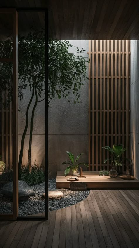 40 pequeñas ideas de jardines zen para un hogar tranquilo - Brewed Leaf Love Meditation Room Decor Zen Space, Japanese Modern Interior, Jardin Zen Interior, Zen Room Ideas, Small Zen Garden Ideas, Japanese Zen Interior, Meditation House, Zen House Design, Zen Style Interior