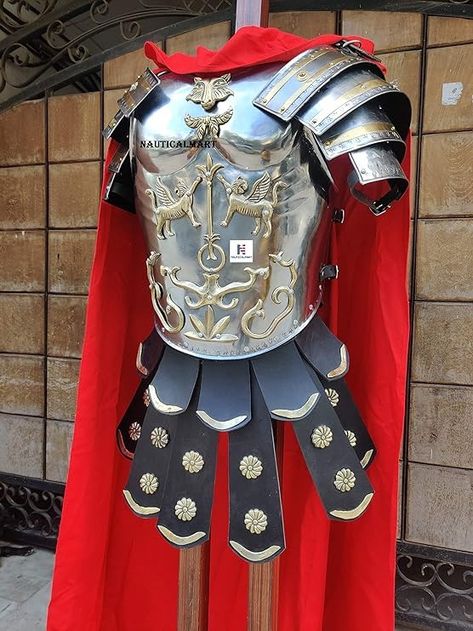 Amazon.com: Nautical-Mart Medieval Roman Cuirass Greek Muscle Armor LARP Knight Armor Halloween Costume : Clothing, Shoes & Jewelry Larp Knight, Roman Soldier Costume, Medieval Hunting, Organic Armor, Gladiator Costumes, Knight Armour, Roman Armor, Roman Costume, Knight Costume