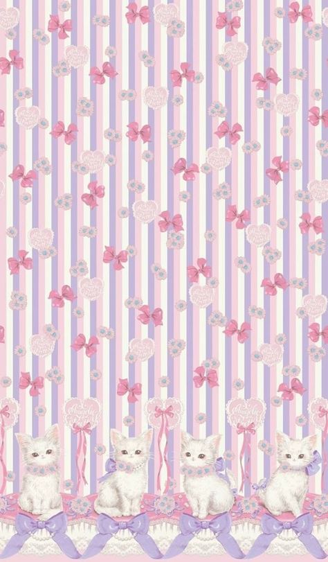 Fleur Cat Angelic Pretty wallpaper Pink Cat Background, Angelic Pretty Wallpaper, Cute Cat Pattern Wallpaper, Pink Couqutte Wallpapers, Angelic Pretty Print, Pink Cat Phone Wallpaper, Ios Wallpapers, Kawaii Wallpaper, Pretty Prints