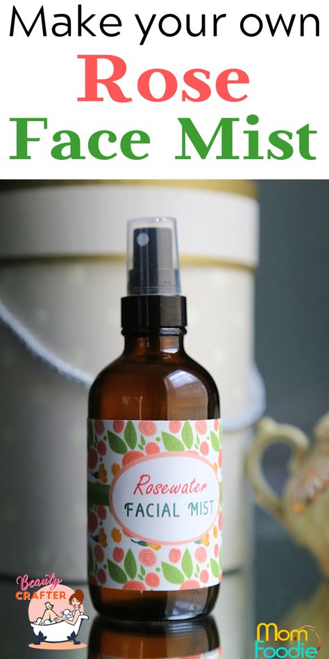 Rosewater Face Mist, Rose Mist Spray, Rose Water Spray For Face, Homemade Face Mist, Diy Rose Water Face Mist, Facial Mist Spray, Face Spray Diy, Facial Spray Diy, Face Mist Diy