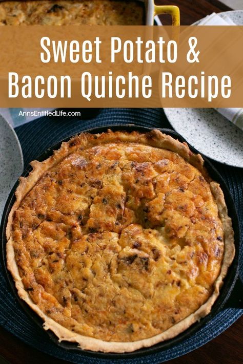 Sweet Pie Crust Recipe, Ham Quiche Recipe, Sauteed Sweet Potatoes, Bacon Quiche Recipe, Sweet Potato Bacon, Cooking Breakfast, Bacon Quiche, Quiche Recipes Easy, Yummy Sweet Potatoes