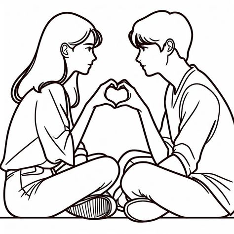 Aesthetic Couple Drawings, Marriage Captions, Bengali Couple, Blood Donation Posters, Couples Drawing, Cartoons Krishna, Crown Png, Romantic Drawing, Couple Sketch