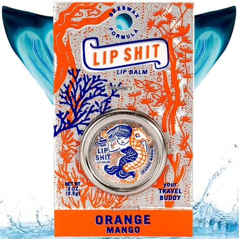 Lip Shit Orange Mango Lip Balm in Unique Gifts By Blue Q Sunburnt Lips, Strapless Bathing Suit, Candy Factory, Nostalgic Candy, Box Creative, Mango Fruit, Mango Flavor, Flavored Lip Balm, Blue Q