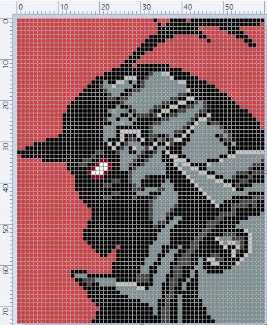 Berserk Cross Stitch, Grid Patterns, Color Graphing, Pixel Crochet, Graph Paper Art, Graph Design, Tapestry Crochet Patterns, Anime Pixel Art, Anime Crafts