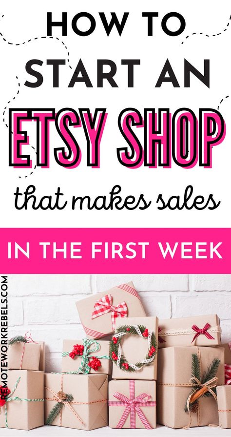 How to start an Etsy shop that makes sales in the first week. Follow this beginner guide to start your Etsy shop the right way so it gets traffic and sales. Learn about Etsy marketing, branding, Etsy shop SEO and how to sell different products like stickers, digital downloads and more. Click to start an Etsy shop that makes money quickly. Etsy Marketing Tips, How To Sell On Etsy For Beginners, How To Start An Etsy Business, How To Start An Etsy Shop, Open Etsy Shop Checklist, How To Get Sales On Etsy, Etsy Seo Tips, How To Get More Sales On Etsy, Etsy For Beginners