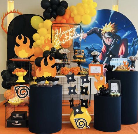 Naruto Birthday Party Decorations, Naruto Birthday Party Ideas, Naruto Birthday, Luau Birthday Party, Anime Theme, Luau Birthday, Spiderman Birthday, Naruto Anime, 7th Birthday