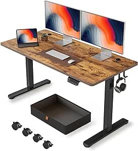 Standing Desk Height, Electric Sit Stand Desk, Best Standing Desk, Standing Desk Ergonomics, Desk With Drawer, Desk With Storage, Electric Standing Desk, Computer Workstation, Stand Up Desk