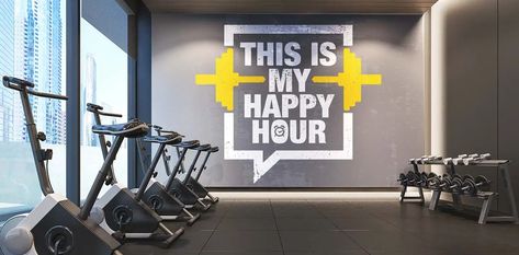 Gym Design Ideas, Commercial Gym Design, Fitness Center Design, Small Home Gym Ideas, Gym Design Interior, Small Home Gym, Gym Wall Decor, Workout Room Home, Mini Gym