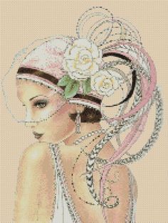 Patterns 4 on Pinterest | Old English, Mandalas and Stencil Art Deco Cards, Flapper Art, Art Deco Illustration, Art Deco Lady, Art Deco Posters, Stitching Art, Cross Stitch Charts, Cross Stitch Chart, Cross Stitch Art