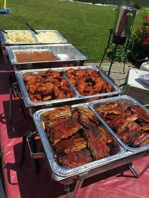 Call us for a catering quote! We cater from 20-5000 | Wedding buffet food, Wedding food drink, Buffet food Party Food Wedding, Drink Buffet, Bbq Party Food, Wedding Buffet Food, Backyard Bbq Party, Colorful Hairstyles, Wedding Food Drink, Food Wedding, Party Food Buffet