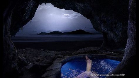 cave opening Mako Island, Irish Coast, Moon Pool, No Ordinary Girl, Mermaid Moon, Realistic Mermaid, Mermaid Pool, H2o Just Add Water, Mermaid Photography