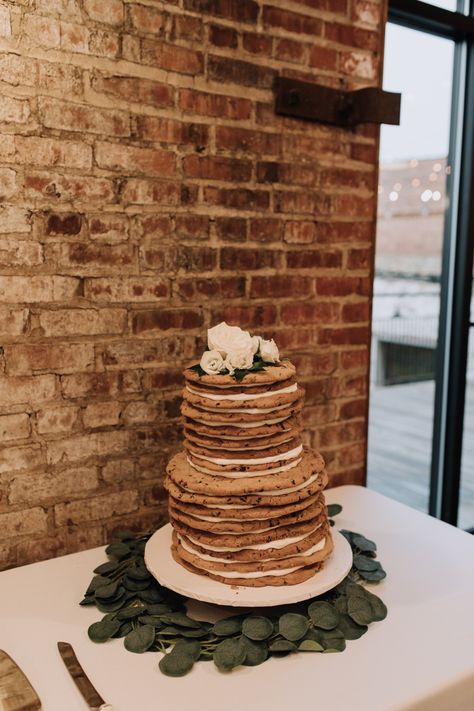 Cookie Cake Wedding Cakes Simple, Layered Cookie Cake Wedding, Bachelorette Cookie Cake, Cookie Cake For Wedding, Wedding Cookie Cake Ideas, Cookie Cake Grooms Cake, Grooms Cookie Cake, Tiered Cookie Cake, Cookie Cake Wedding Cakes