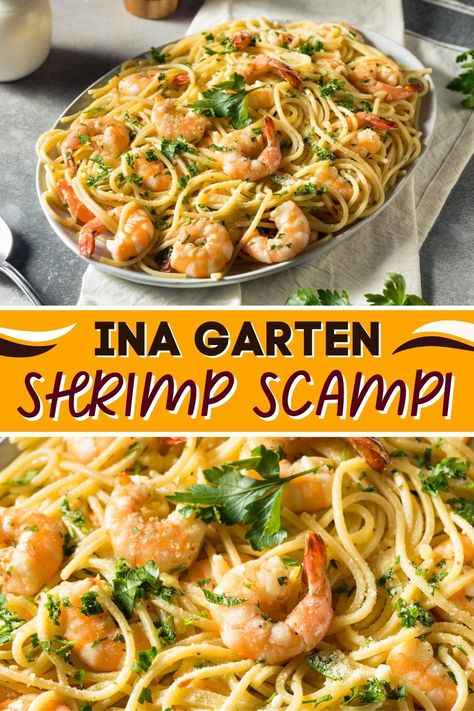 Linguini With Shrimp Scampi Ina Garten, Recipes With Shrimp Scampi, Ina Garten Shrimp Scampi Linguine, Shrimp Recipes Ina Garten, Lemony Shrimp Scampi, Linguini With Shrimp Scampi, Authentic Italian Shrimp Pasta, Salmon Scampi Pasta, Spicy Shrimp Scampi Pasta