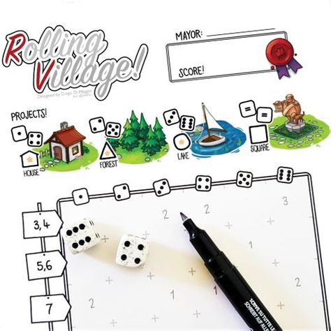 Roll And Write Game, Pnp Games, Roll And Write, Board Game Ideas, Dungeons And Dragons Adventures, Pen And Paper Games, Solo Games, Dnd Crafts, Printable Board Games