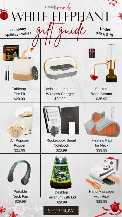 A list of gifts that everyone at the Company Holiday Party will want to steal during the White Elephant gift exchange! White Elephant Gift Ideas For Work, Work White Elephant Gifts, Good White Elephant Gifts Ideas, White Elephant Gifts For Work, Work White Elephant, Dirty Santa Gift Exchange, Work Gift Exchange, White Elephant Gift Ideas, Elephant Gift Ideas