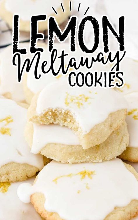 Iced Lemon Cookies, Iced Lemon Cookies Recipes, Meltaways Cookies, Meltaway Lemon Cookies, Lemon Desserts Recipes, Soft And Chewy Lemon Cookies, Lemon Melting Moments Cookies, Lemon Butter Cookies Recipe, Lemon Meltaway Cookies