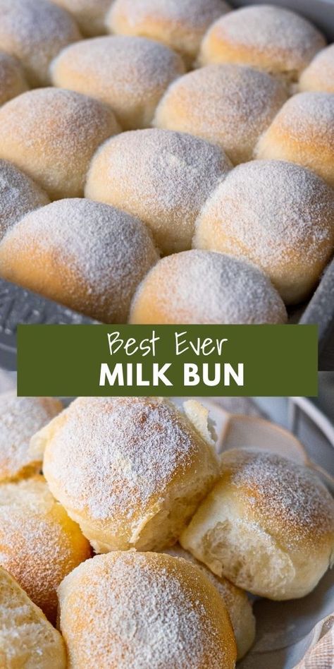 Milk Buns, Homemade Milk, Milk Bun, Rasa Malaysia, Soft Milk, Buns Recipe, Sweet Buns, Bread Bun, Bun Recipe