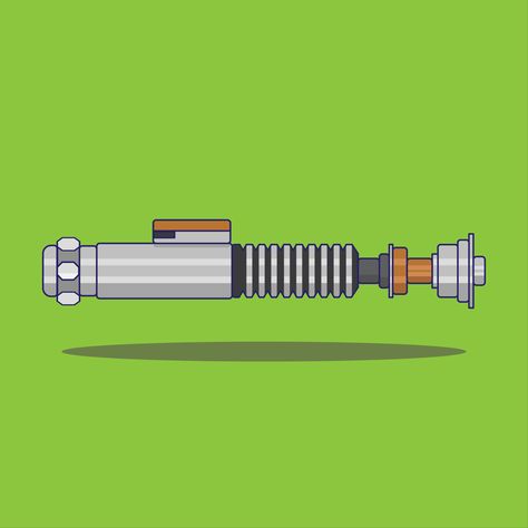 Lightsaber designed using Adobe Illustrator Luke Skywalker Lightsaber Drawing, Lightsaber Drawing, Luke Skywalker Lightsaber, Skywalker Lightsaber, Lightsaber Design, Sabre Laser, Obi Wan Kenobi, Luke Skywalker, Lightsaber