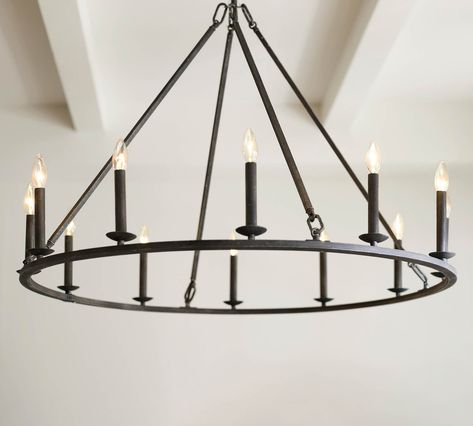 Restoration Hardware Look, Luxe Lodge, Restoration Hardware Style, Mobile Chandelier, Outdoor Chandelier, Candelabra Chandeliers, Round Chandelier, Metal Chandelier, Cabin Ideas