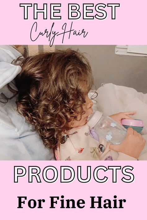 This is the best curly hair routine for kids with fine hair! These products will keep their curls full and hydrated without weighing them down! Best Shampoo For Kids Curly Hair, Styling Fine Curly Hair, Best Products For Fine Curly Hair, Baby Curly Hair Products, Toddler Hair Products, Fine Curly Hair Products, Kids Curly Hair Products, Curly Hair Routine Products, Hair Curl Products