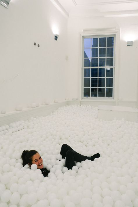 Ballin' in London! - The Londoner Ballpit Pool, Bed With Ball Pit, Ball Pit Liminal Space, Slide Ball Pit, Pastel Ball Pit, Starry Ceiling, Kids Ball Pit, Ball Pool, Sensory Room