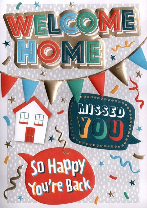 Welcome Back Home Card Ideas, Welcome Back Images, Welcome Home Quotes, Welcome Home Cards, Welcome Back Banner, Anniversary Wishes For Husband, Welcome Back Home, Welcome Home Decorations, Welcome Home Banners