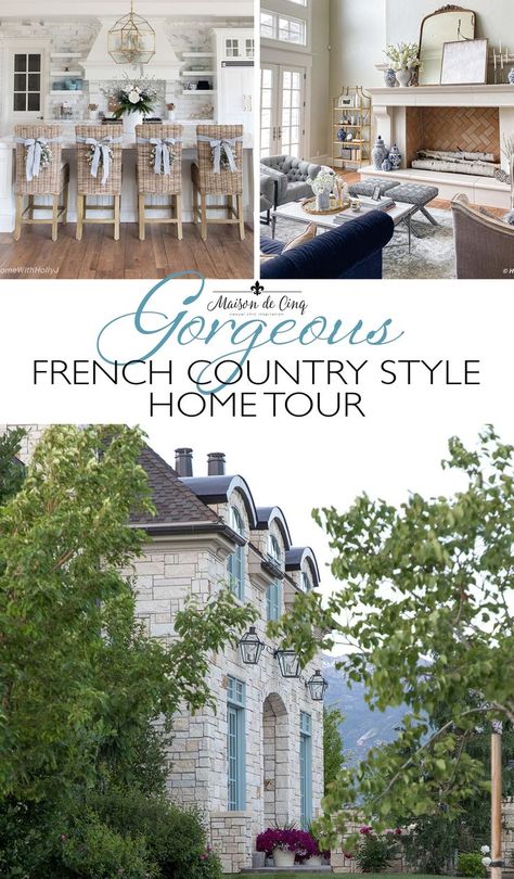 Country Fireplace, Wicker Bar Stools, French Country Chandelier, Country Chandelier, Country Ideas, Modern French Country, Exterior Inspiration, Highland Homes, Guest Bathrooms