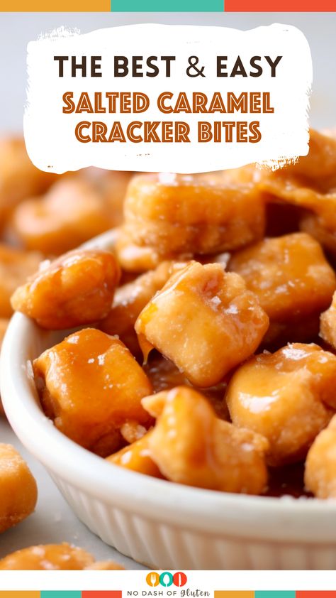 Discover the joy of making Salted Caramel Cracker Bites! This easy-to-follow recipe combines the delightful crunch of oyster crackers with rich, homemade caramel, topped with a sprinkle of salt for the perfect sweet and salty treat. Ideal for snack time, parties, or as a special dessert. These bites are a crowd-pleaser that's both simple and delicious. Don't miss out on this irresistible recipe. Visit the blog for the full recipe and step-by-step instructions – your taste buds will thank you! Club Cracker Dessert Recipes, Simple Desserts Gluten Free, Sweet Snacks For A Crowd, Salted Carmel Oyster Bites, Oyster Cracker Snacks Recipe, Salted Carmel Oyster Cracker Bites, Carmel Oysters Crackers, Oyster Crackers Recipes Snacks, Cereal Snack Mix Recipes Kids