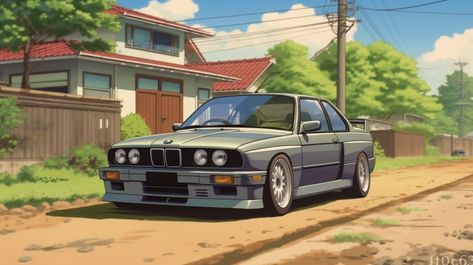 Studio Ghibli inspired Desktop wallpaper of a BMW M3 E30 16:9 aspect ratio (AI Generated) Tags: Anime, Totoro, Princess Mononoke, 4K wallpaper, Grave of the Fireflies, Spirited Away, Car wallpaper, BMW M3 E30, Forza, Asseto Corsa laptop wal Cars Wallpaper Desktop Hd, Bmw E30 Wallpapers Pc, Computer Car Wallpaper, Car Wallpaper Computer, Bmw Wallpapers Desktop, Bmw Wallpaper Laptop, Bmw Desktop Wallpaper, Car Pc Wallpaper, Bmw Pc Wallpaper