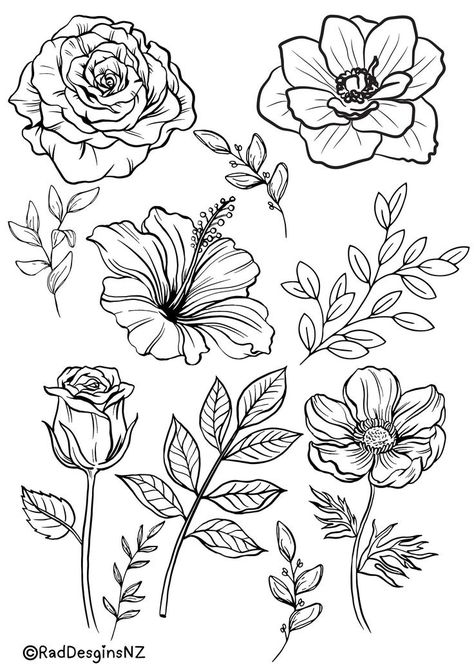 Angles Breath Flower, Thick Line Drawing, Flower Stencils Printables, Flower Outline Drawing, Flowers Outline, Flower Line Drawing, Floral Drawings, Flower Stencils, Color For Kids