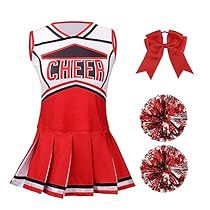 Cute Uniform, Girls Cheerleader Costume, Cheer Practice Wear, Cheer Costumes, Cheer Tops, Cheerleading Pom Poms, Matching Top And Skirt, Costume For Girls, Cheerleader Costume