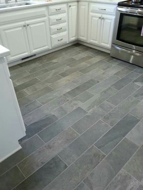 If youre taking into account kitchen flooring ideas to amend your cooking area, make achievement and durability a priority. Most flooring today is expected to be low maintenance and durable. Kitchen Floor Tile Patterns, Modern Kitchen Tile Floor, Porcelain Tiles Kitchen, Modern Kitchen Flooring, Gray Tile, Kitchen Floor Tiles Ideas, Kitchen Ceramic, Kitchen Tiles Design, Ceramic Floor Tile