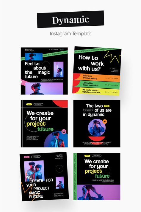 Dynamic Creative Instagram Social Media Template Instagram Branding Template, Instagram Ads Design, Motion Graphics Typography, Facebook Post Design, Banner Design Inspiration, Instagram Banner, Social Media Advertising Design, Instagram Theme Feed, Canvas Learning