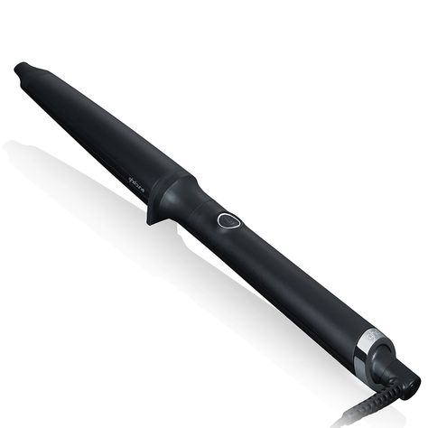 ghd introduce the Curve® Creative Curl Wand, designed to create flawless curls on longer hair lengths. Ceramic tri-zone® technology ensures that the hair is exposed to 185°C, just the right amount of heat, throughout the curling process. This innovative hair curler creates even curls that stay safely in your hair without over-stressing your locks.With its 28mm – 23mm tapered barrel it creates natural curls and waves as well as volume for a summery beach effect. The curling wand has a cool tip fo Ghd Creative Curl Wand, Curl Wand, Hair Curling Iron, Wand Hairstyles, Curling Iron Hairstyles, Advanced Ceramics, Heat Styling, Hair Damage, Hair Curling