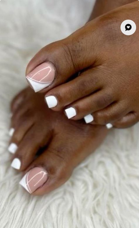 Brides Pedicure Toenails, White And Gold Pedicure Toenails, White On White French Pedicure, Pearl White Pedicure Toenails, White Toes Pedicure Black Women, Wedding Nails Bride, White Pedicure, Nails Salon, Bridal Nails