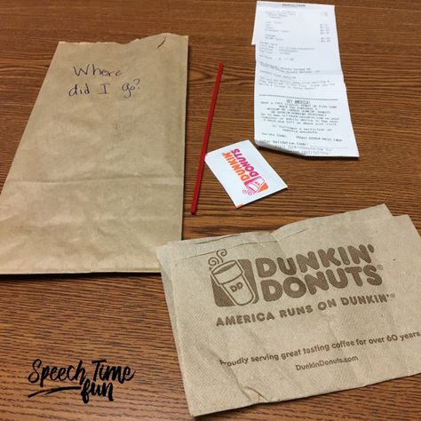 Here a new speech and language therapy activity you probably haven't thought of: using receipts in your speech activities! Receipts are a super simple, low prep way to target many different speech and language skills. Read this blog post to get lots of ideas for using receipts in speech therapy in engaging ways! Snf Slp, Therapy Corner, Slp Office, Speech Pathology Activities, Activities Middle School, Music Therapy Activities, High School Speech Therapy, Therapy Fun, Therapy Activity