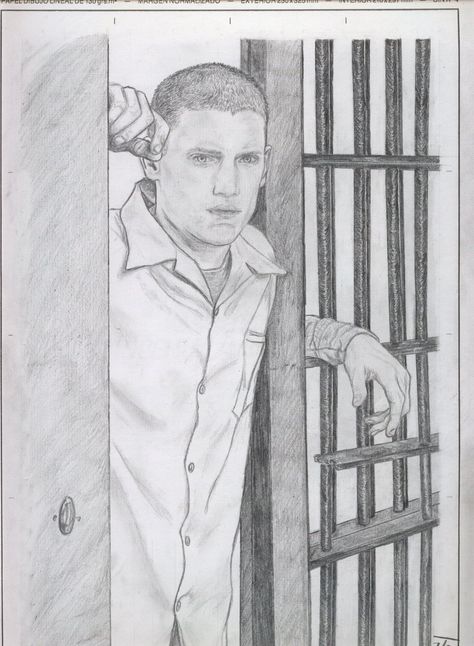 Prison break by TIFA-FF.deviantart.com on @deviantART Michael Scofield Drawing, Prison Break Drawing, Prisoner Drawing, Prison Art Drawings Sketches, Michael Schofield, Prison Drawings, Peaky Blinders Wallpaper, Michael Scofield, Prison Art