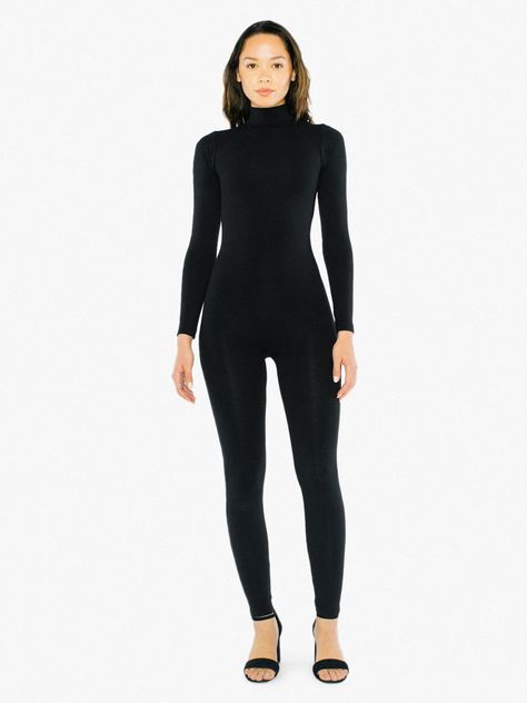 Cotton Spandex Turtleneck Catsuit | American Apparel Raver Costume, Catsuit Outfit, Spandex Catsuit, Catsuit Bodysuit, Black Catsuit, Color Blind, Black Milk Clothing, Waist Training Corset, Stockings Lingerie