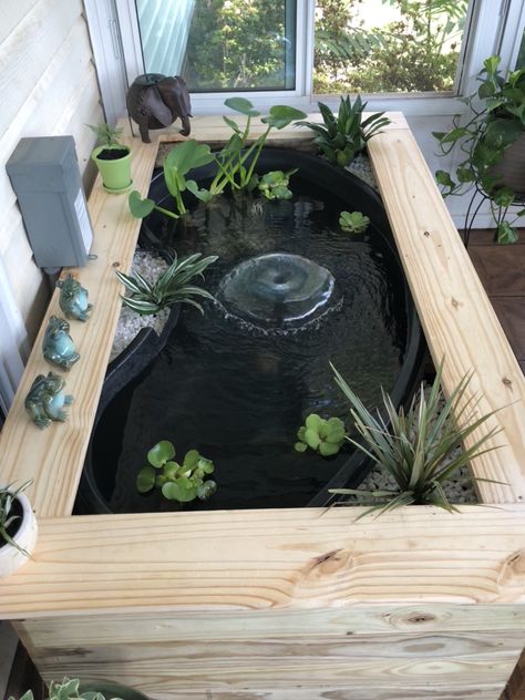 DIY above ground goldfish pond Above Ground Pond Ideas, Pond Images, Outdoor Fish Ponds, Above Ground Pond, Fish Ponds Backyard, Above Ground Garden, Aqua Scape, Fountain Ideas, Fish Pond Gardens