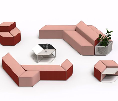 Keith Melbourne | Tesserae Modular Seating | Exclusively available from Stylecraft Moveable Furniture Design, Modular Lounge Seating, Modular Seating Design, Modular Interior Design, Soft Seating Office, Massage Room Design, Modular Furniture Design, Modular Coffee Table, Modular Table