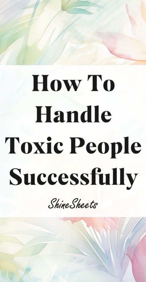 Dealing with toxic people can be draining and challenging, but it’s a part of life that many of us have to face. Understanding how to navigate relationships with toxic people effectively can help you maintain your peace and protect your well-being. Here’s a guide to handling toxic individuals with grace, while protecting your own emotional and mental health. Dealing With Toxic People, Toxic Person, Healthy Book, Toxic People Quotes, Dealing With Difficult People, Relationship Topics, Family Wellness, Financial Health, Working People