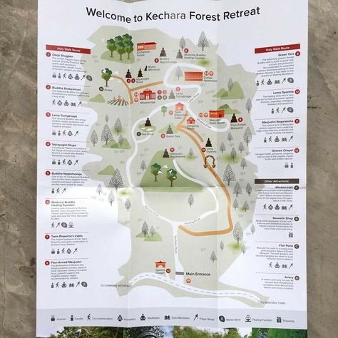 Take a walk around Kechara Forest Retreat at Bentong  Experience the nature !   #KecharaForestRetreat #flyer #map #nature Tourism Map Design, Map Of Puglia Italy, Map Art Illustration, Photoshop Illustration Tutorial, Map Brochures, Forest Map, Fantasy Map Making, Walking Map, Forest Retreat