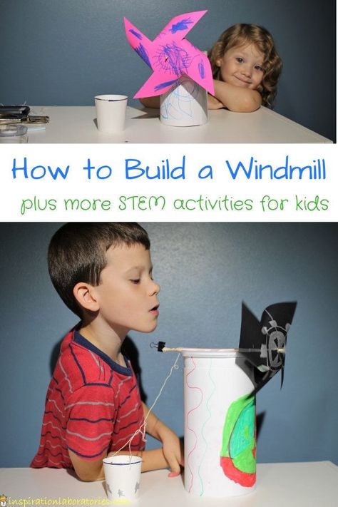 How to Build a Windmill sponsored by HughesNet and the #4HSTEMLab - free hands-on STEM activities for kids age 4-16 Renewable Energy Activities, Build A Windmill, Teaching Energy, Science Energy, Water Play Preschool, Nanny Activities, Stem Activities For Kids, Stem Ideas, Stem Lab