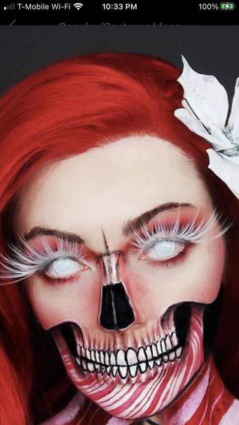 Christmas Skull Makeup, Spooky Christmas Makeup, Face Prosthetics, Haunt Makeup, Sfx Ideas, Xmas Makeup, Christmas Makeup Ideas, Halloween Videos, Face Paint Ideas