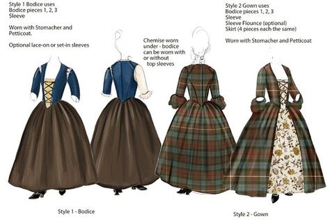 Introducing the New Simplicity "Outlander" Sewing Patterns by American Duchess Outlander Patterns, Historical Outfits, Terry Dresbach, Historical Patterns, Scottish Dress, Outlander Knitting, Outlander Costumes, Scottish Clothing, American Duchess