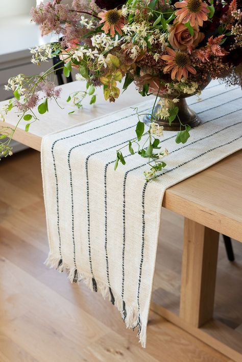 McGee Home: Entry & Great Room Process - Studio McGee Dining Table Decor Everyday, Table Runner Ideas, Mcgee Home, Modern Farmhouse Table, Farmhouse Table Runners, Dining Table Runners, Holiday Tablescapes, Bird Houses Diy, Mcgee & Co