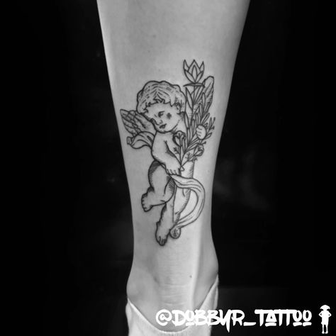 Cherub With Flowers Tattoo, Flowers Tattoo, Holding Flowers, Flower Tattoos, Flower Tattoo, Angel, Instagram Photos, Tattoos, Photo And Video