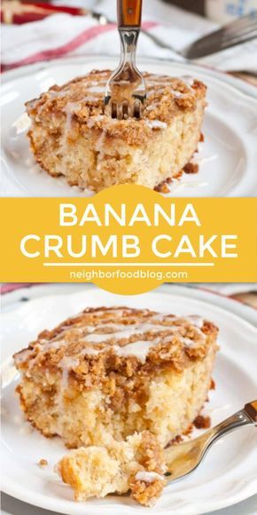 Icing Drizzle, Banana Crumble, Banana Crumb Cake, Crumb Cake Recipe, Banana Dessert Recipes, Banana Cake Recipe, Brunch Recipe, Banoffee Pie, Banana Dessert