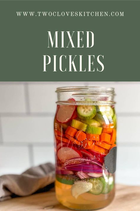 Sweet Mixed Pickles, Pickle Brine Recipe, Pickled Mixed Vegetables, Pickling Brine Recipe, Pickled Veggies Recipe, Pickled Recipes, Pickled Celery, Quick Pickled Vegetables, Easy Pickling Recipes